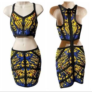 2B Bebe Bodycon Mid Riff Cutout Dress Size S Y2K Style